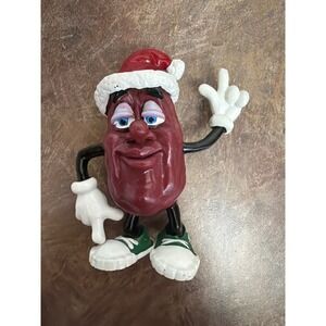 Vintage 1988 California Raisins Santa Hat PVC Figure Holiday Collectible 3"